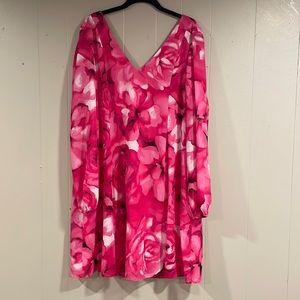INC pink floral dress with tie back